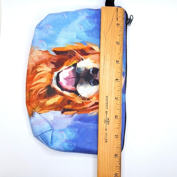 Golden retriever bag dog cosmetic case zipper pouch clutch - Picture 3 of 6